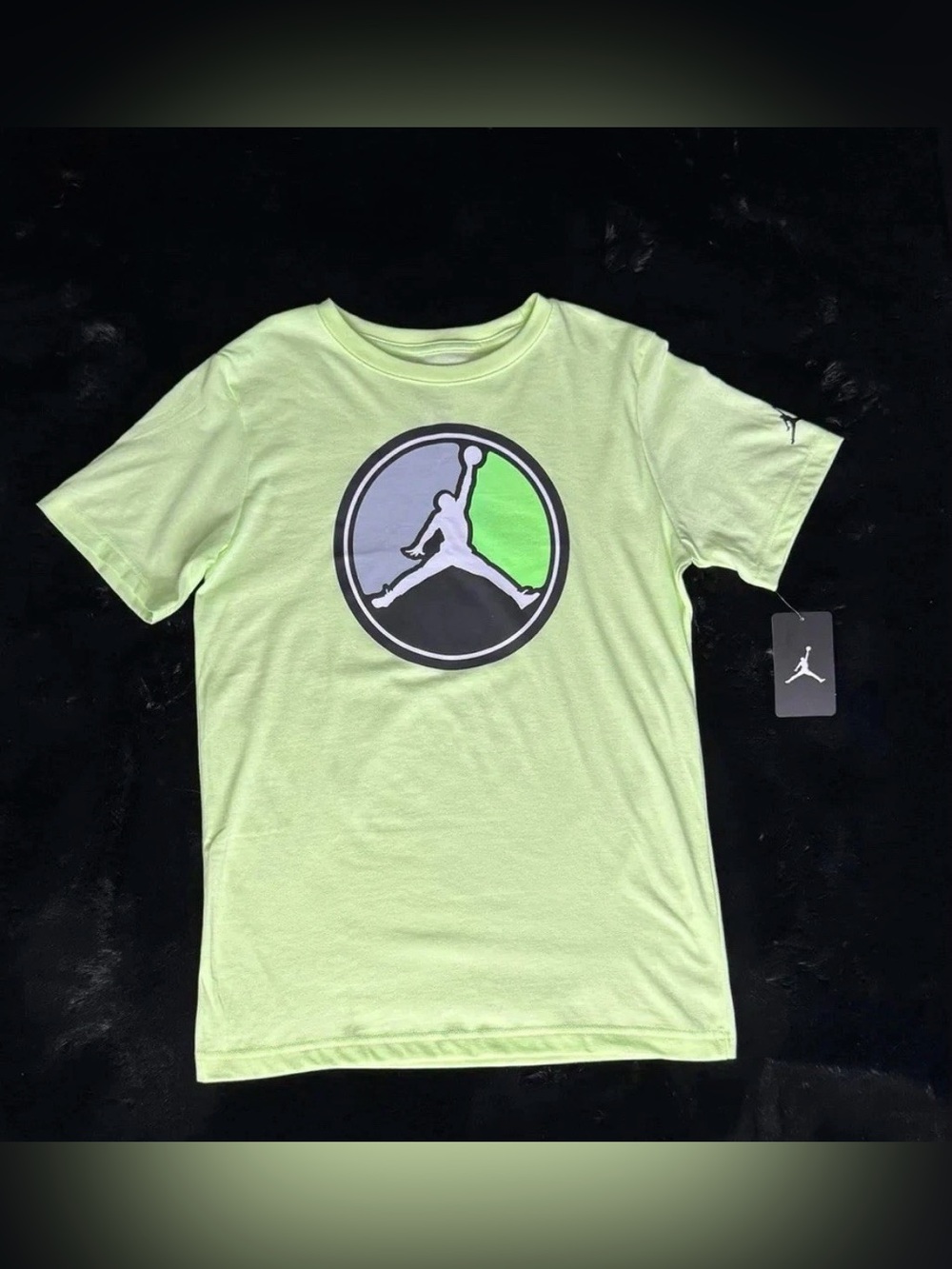 Jordan Kids Neon Green Logo T-Shirt